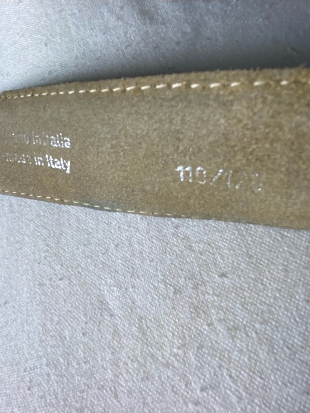 Vintage Italian Tan & Black Patchwork Snakeskin Leathed Belt Size XL